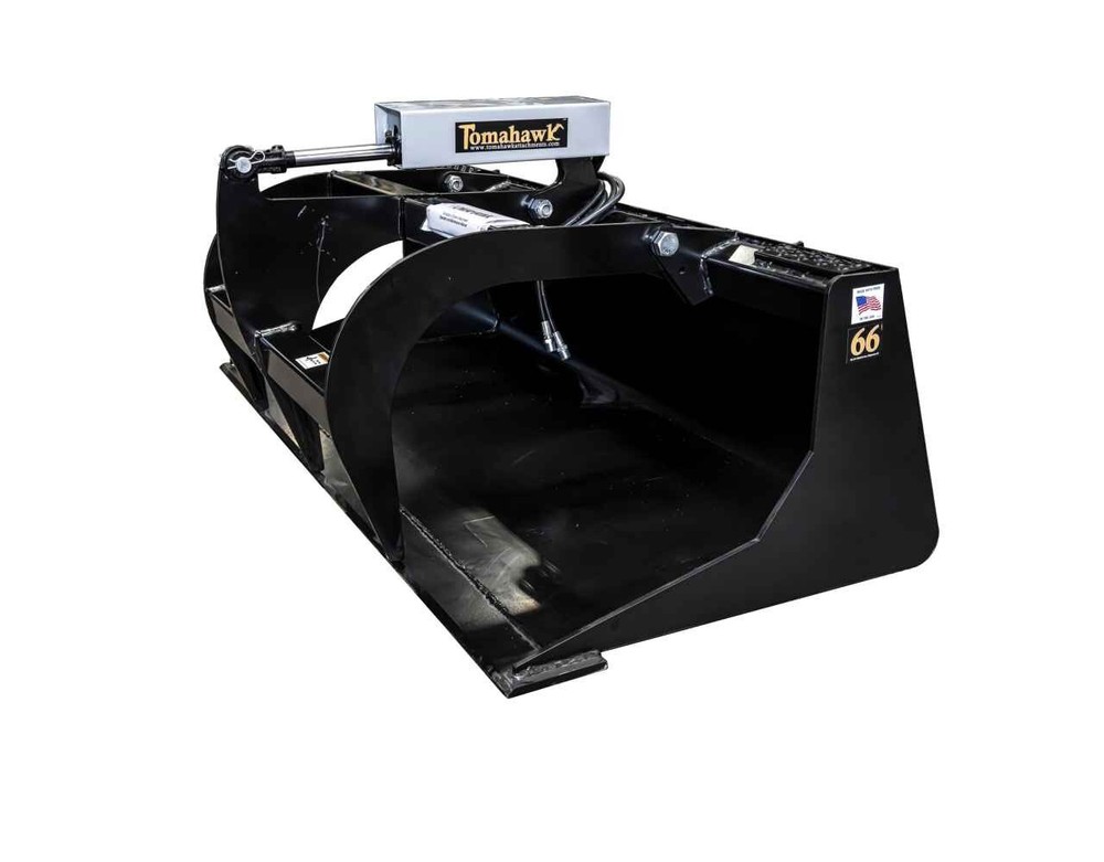 TOMAHAWK 66" SOLID BOTTOM GRAPPLE BUCKET QUICK ATTACH SKID STEER SHIPS FREE 3012