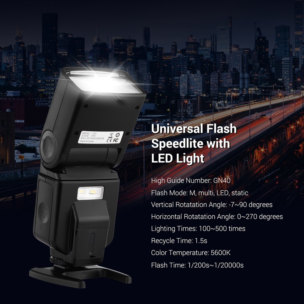Andoer Universal Flash GN40 Adjustable LED Fill Light On-camera Flash