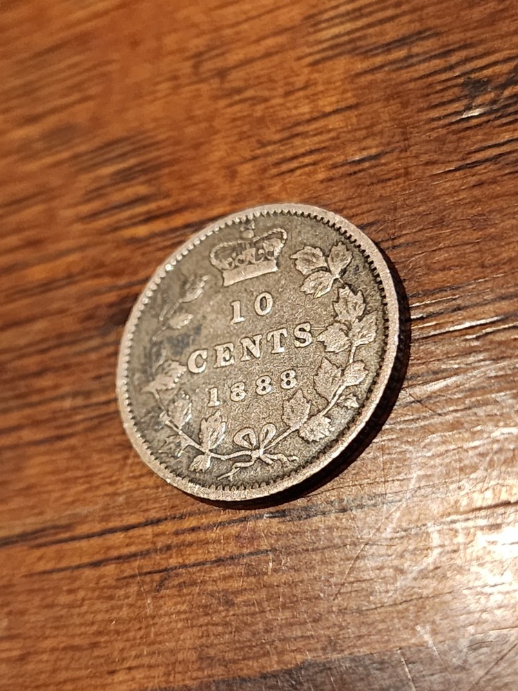 1888 Canada 10 Cents Silver Coin