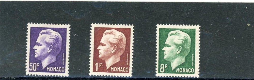 Monaco 1950 Scott# 253-5 Mint Hinged