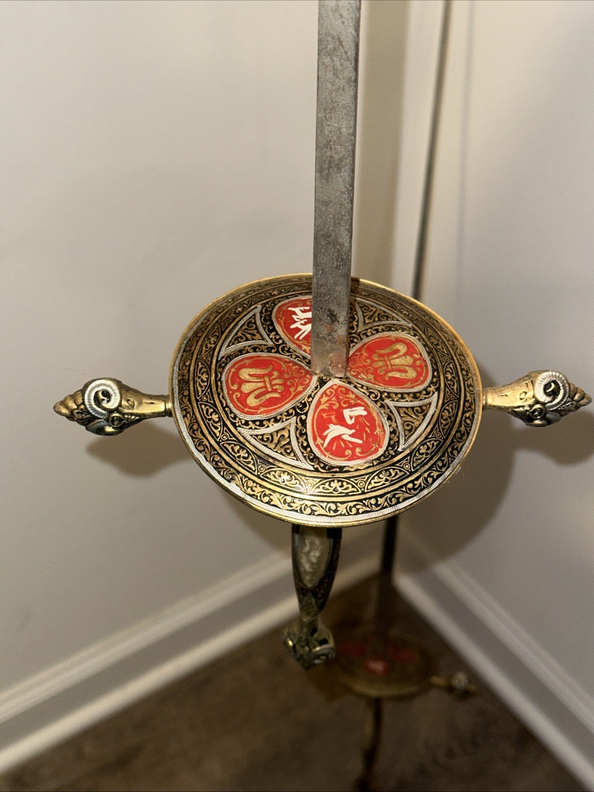 Antique Set of 2 Fencing Foil Swords Made in Spain - One Has Bent Base