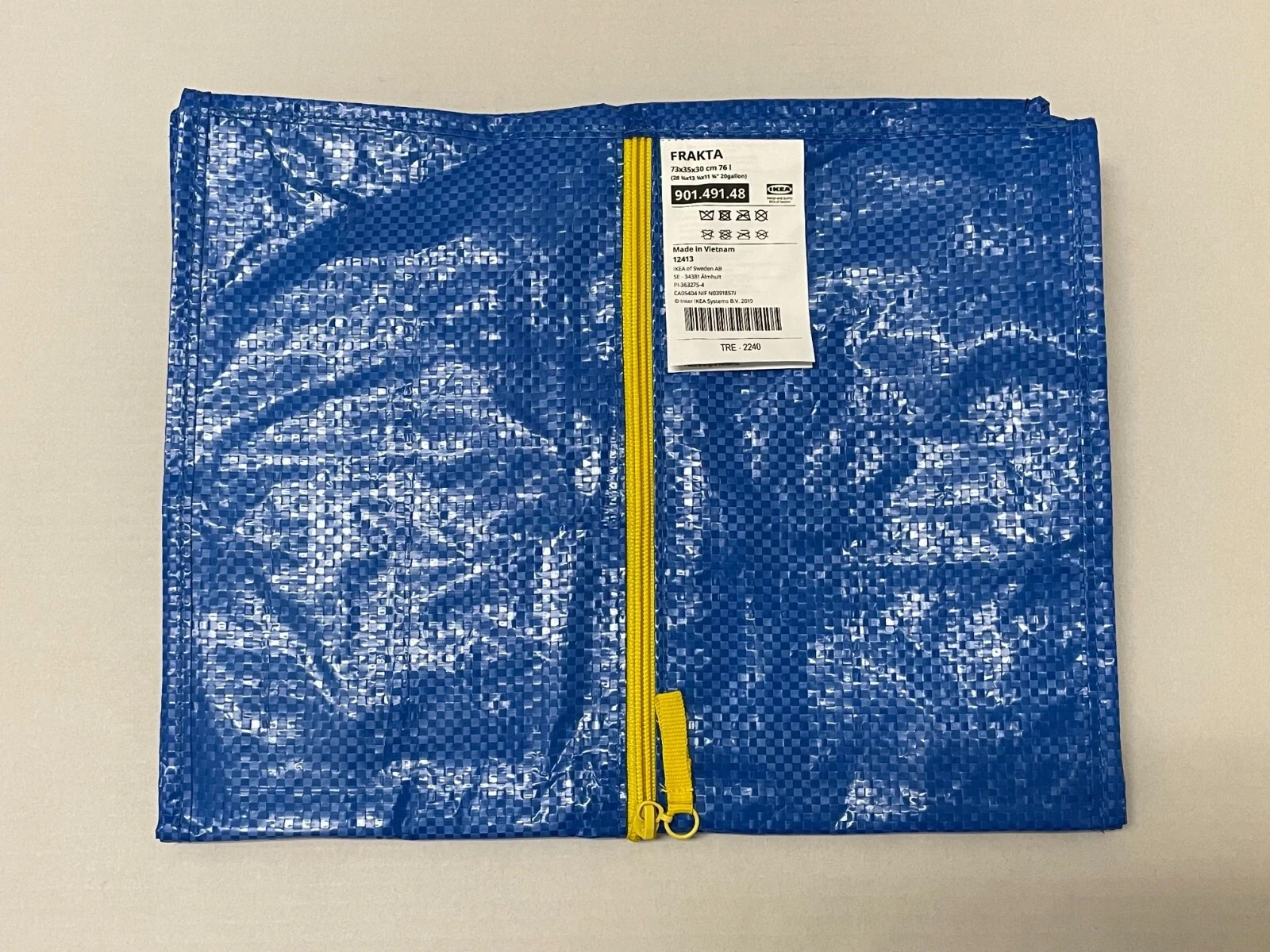 New Zippered Reusable Blue Laundry Travel IKEA Frakta Storage Bag Extra Large