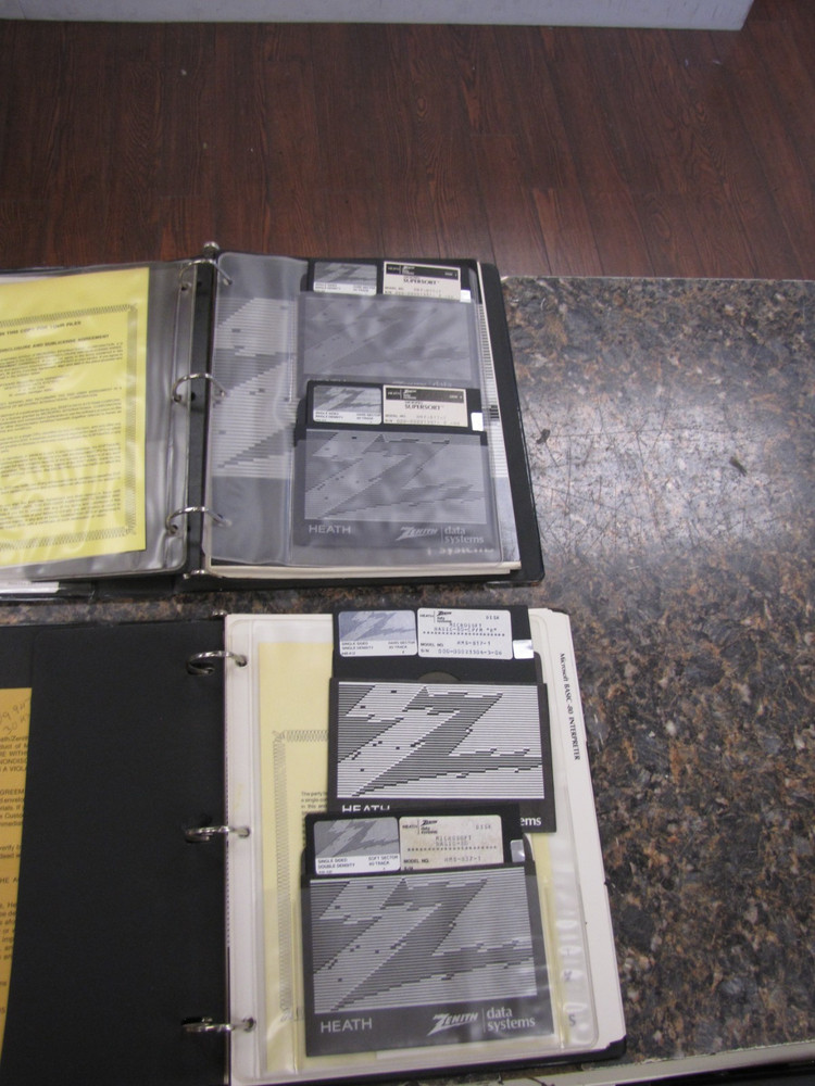 Heath Zenith Data Systems Binders - SUPERSORT & BASIC-80 w/ 4x 5.25" Disks