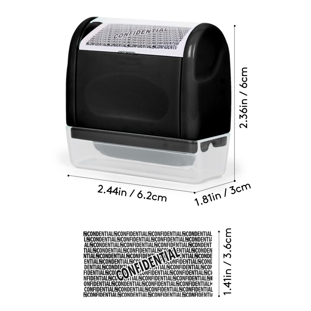 Identity Theft Protection Roller Stamp with Refill Ink - Confidential Roller ...
