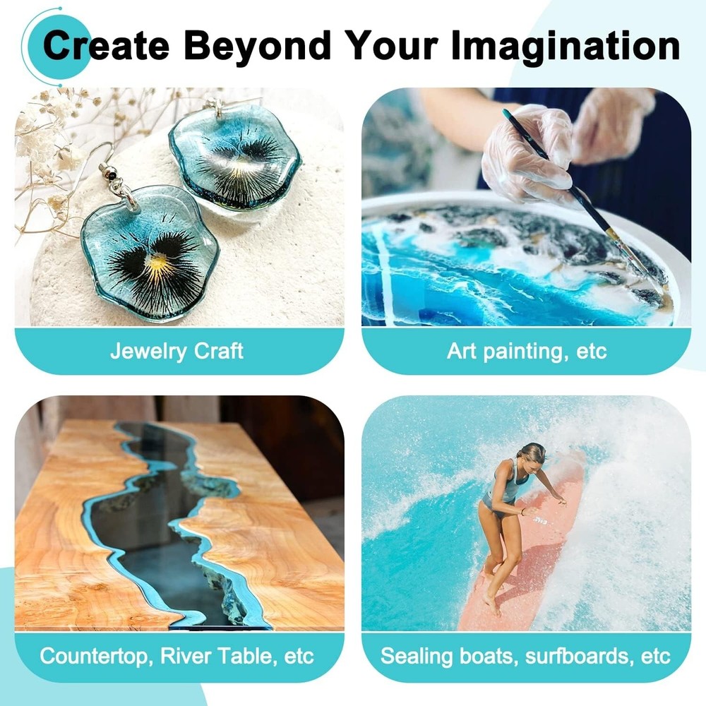Epoxy Resin Clear High Gloss Epoxy Resin, Maximum 1.5 Inch Deep