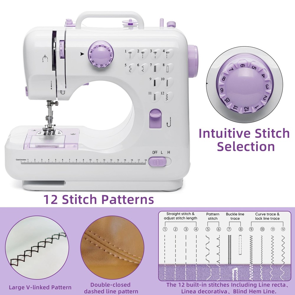 Mini Electric Sewing Machine, Portable & Small Sewing Machine with12 Built-in...