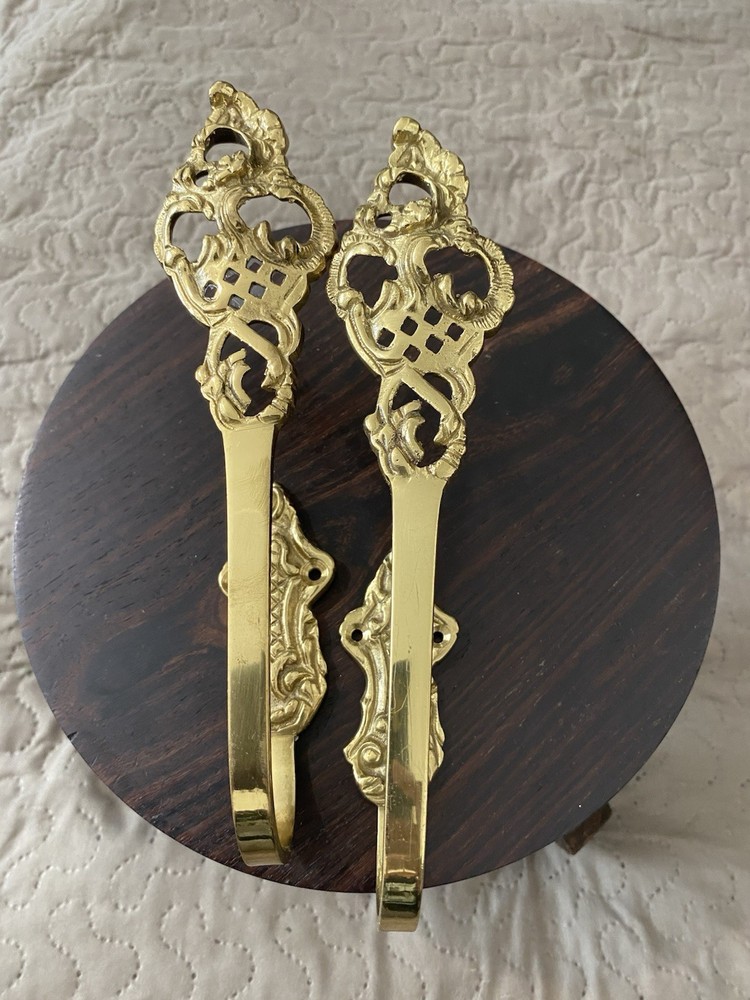 Vintage Brass Curtain Tie Backs Hooks