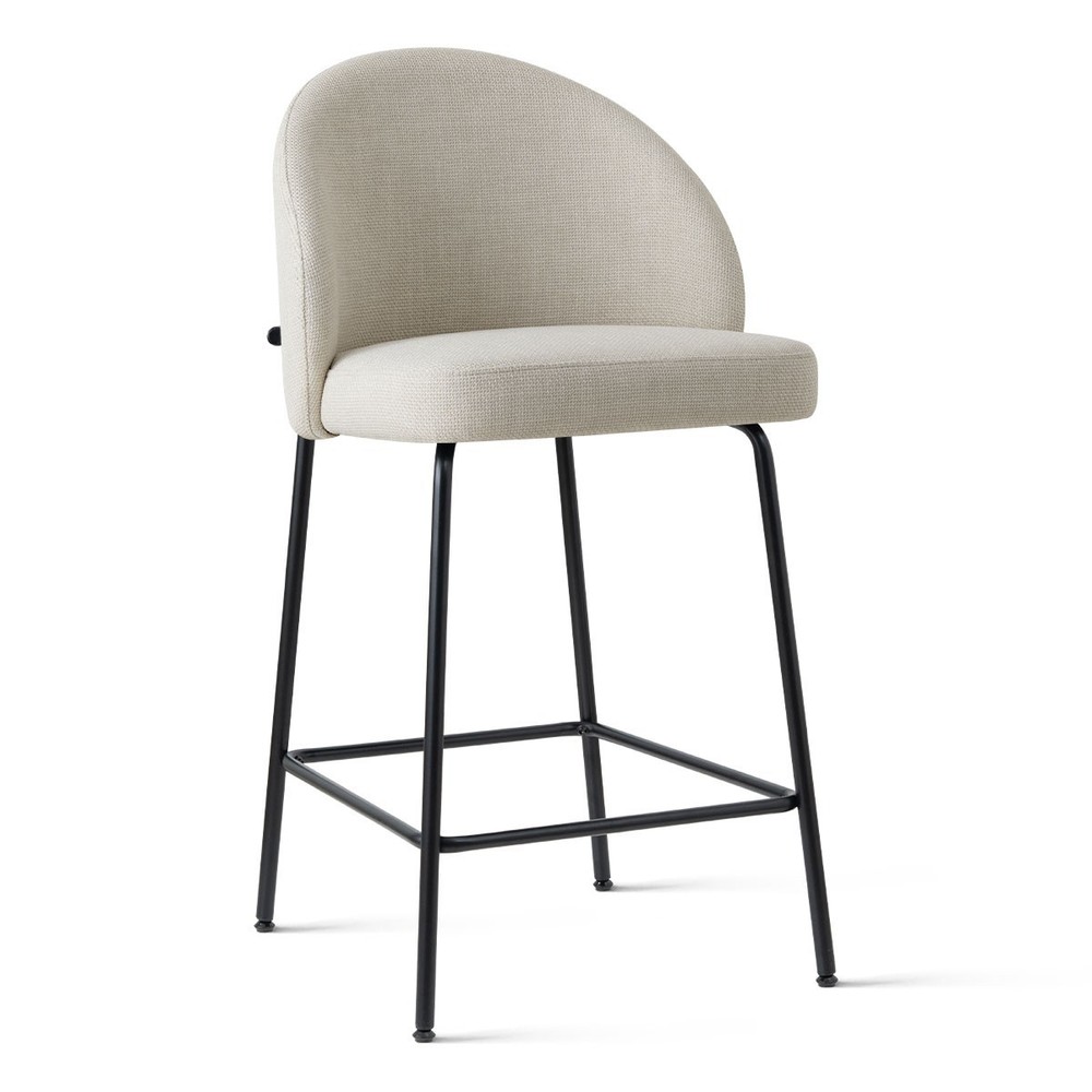 3PC White Counter Height Bar Stools Curved Shell Back Matte Kitchen Dining Chair