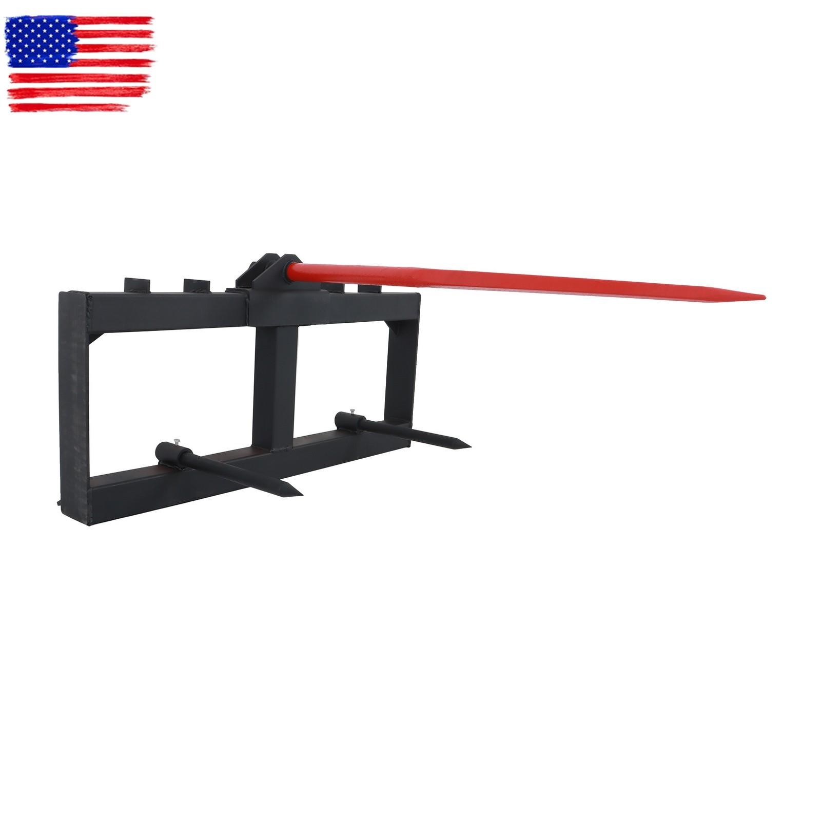 Skid Steer 49" Hay Bale Spear Attachment Heavy Duty Tractor Bale Handling Hitch