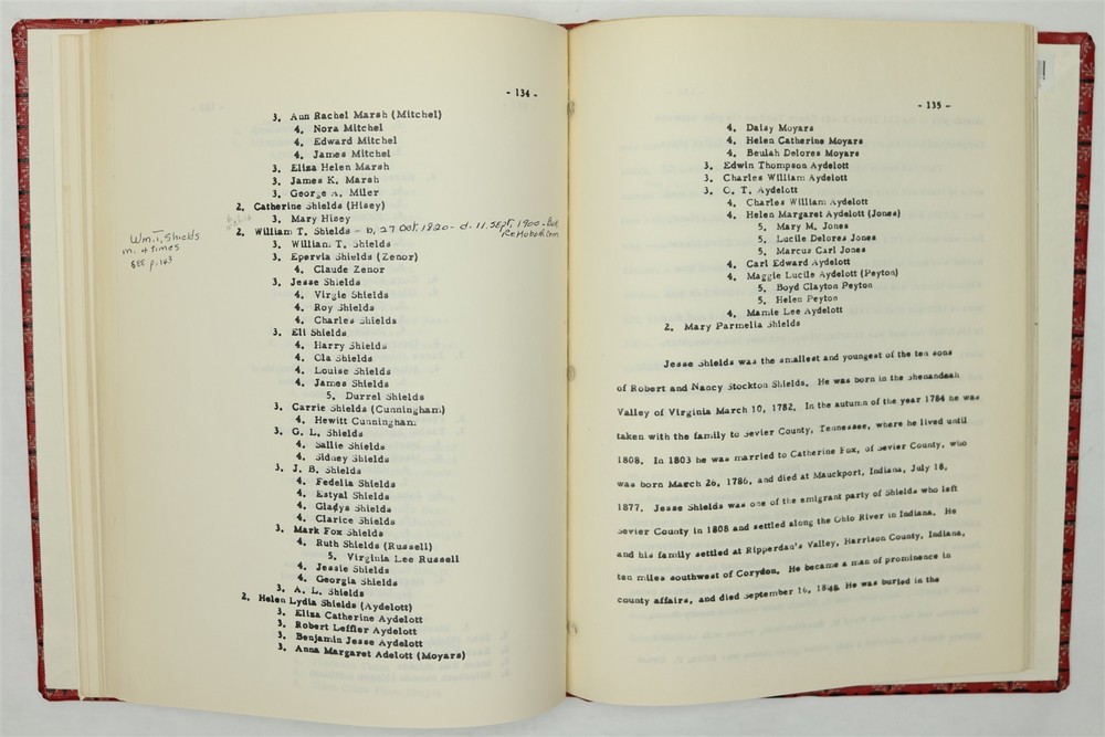 Shields Family History Book