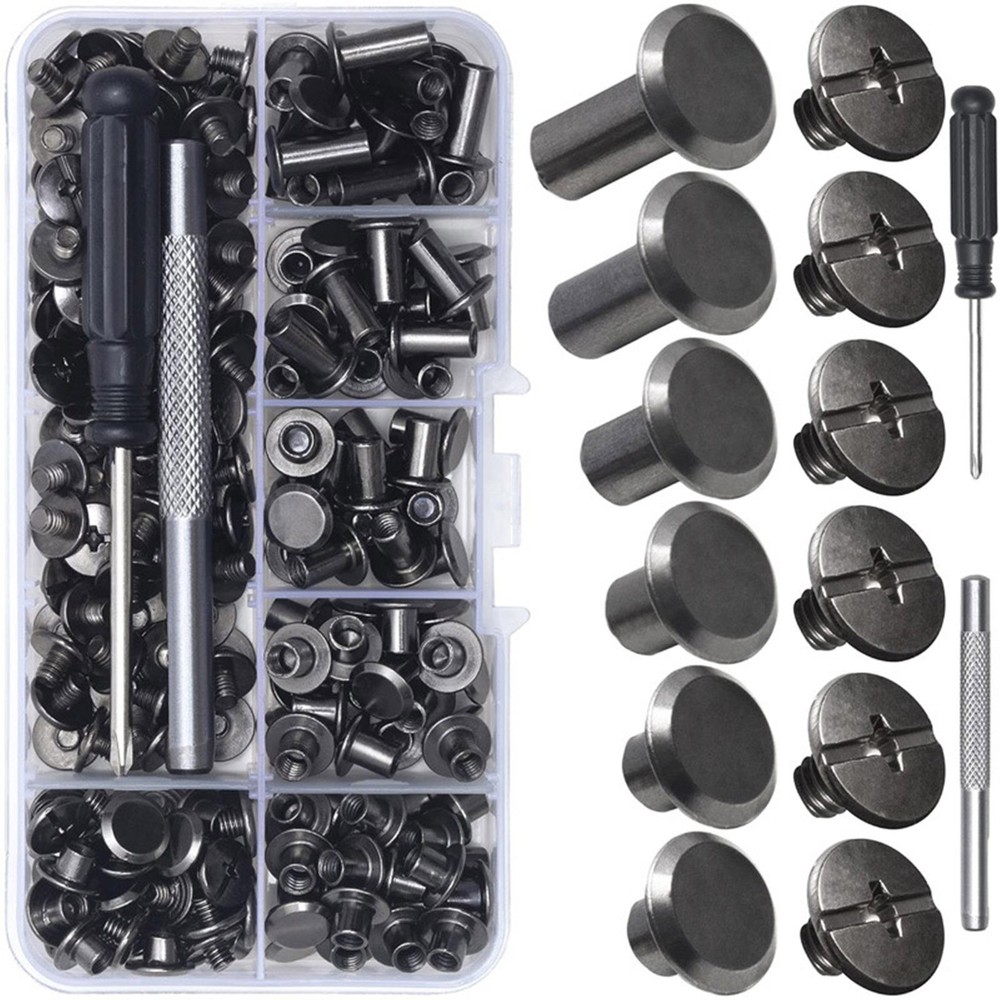 110set/pack No-pattern 6 sizes Chicago Screws For Home DIY Leather Working
