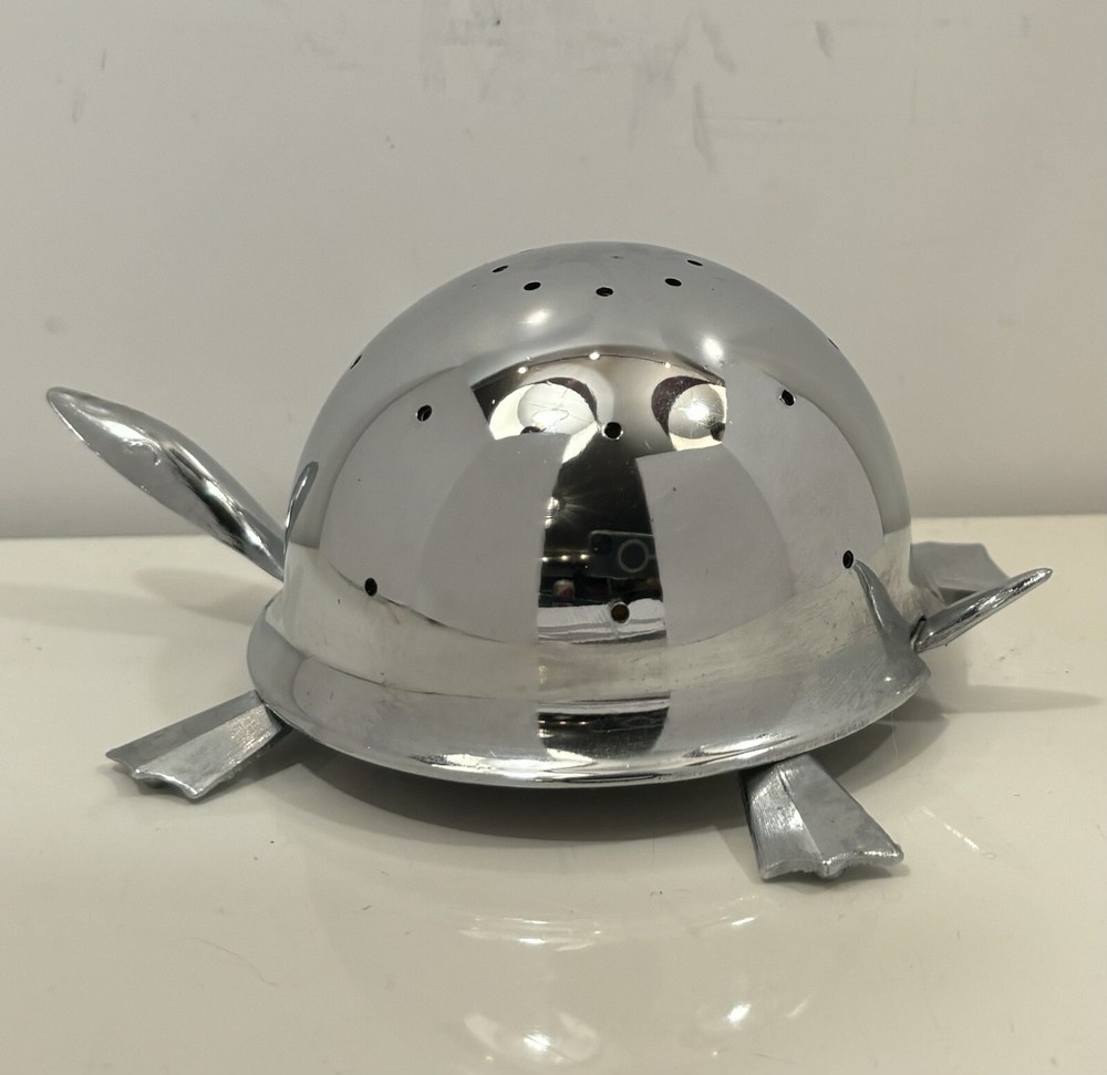 Vtg Irwinware Chrome Mock Turtle MCM Toothpick Holder Figural Serving Piece