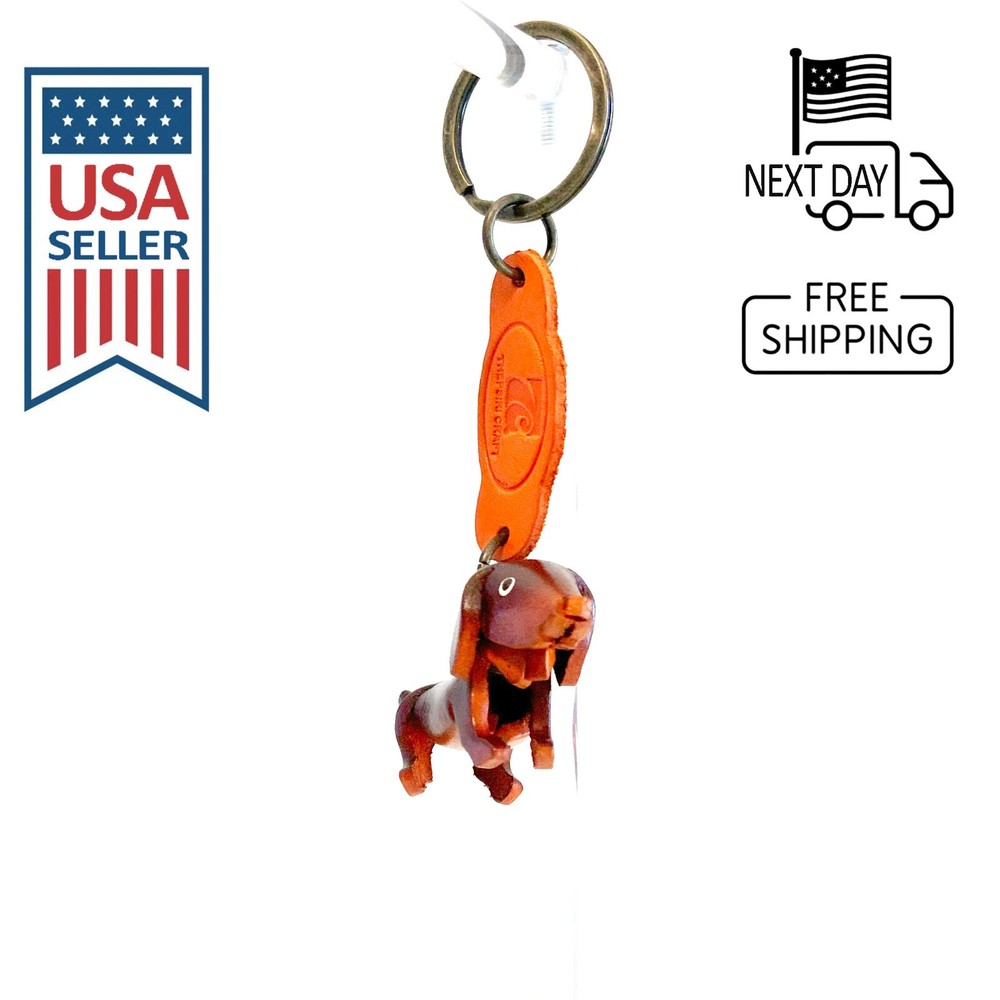 Dachshund Handmade Leather Keyring