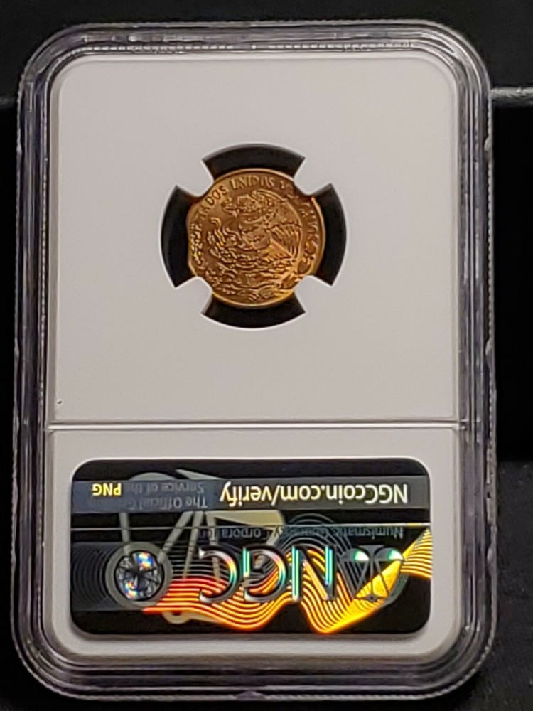 1975 Mexico 5 Centavo NGC Mint Error MS 64 - Curved Clip @ 9:00