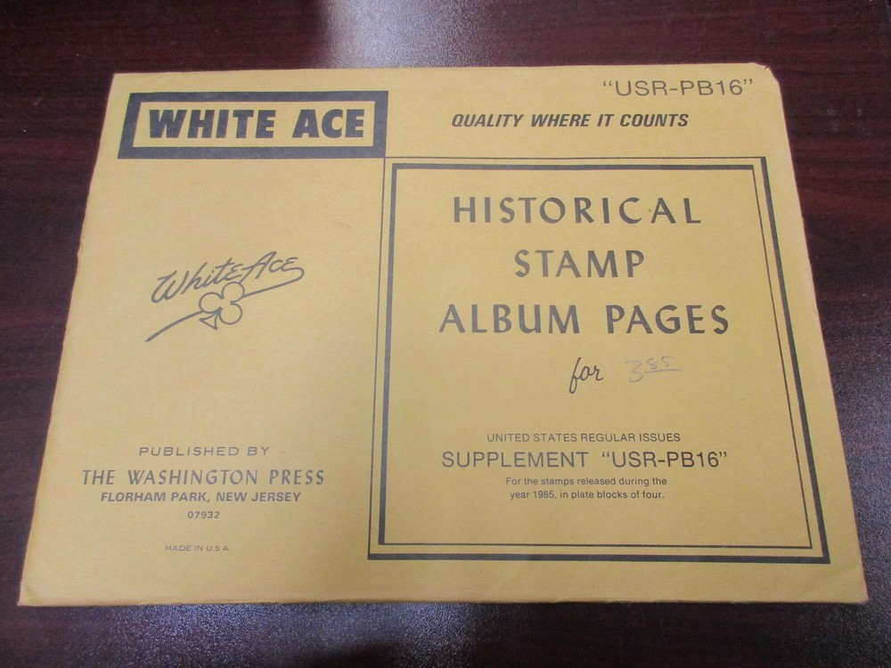 "WHITEACE"HISTORICAL STAMP PAGES #U.S. REGULAR ISSUE #USR-PB16,1985 W/FREE SHP.