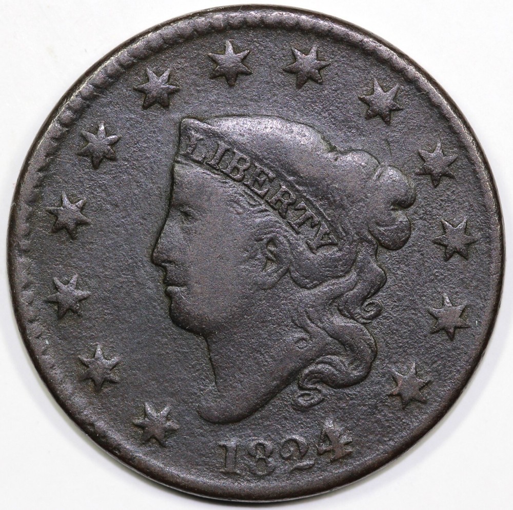 1824/2 1c N-5 Matron Head Large Cent