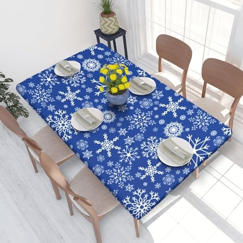 Winter Snowflakes Blue Rectangle 48" x 30" (Rectangular) Snowflakes (Blue)