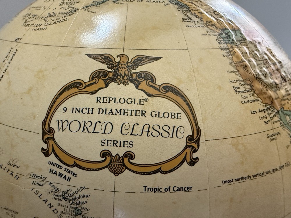 Replogle 9” World Classic Globe - Thermometer - Hygrometer - Barometer