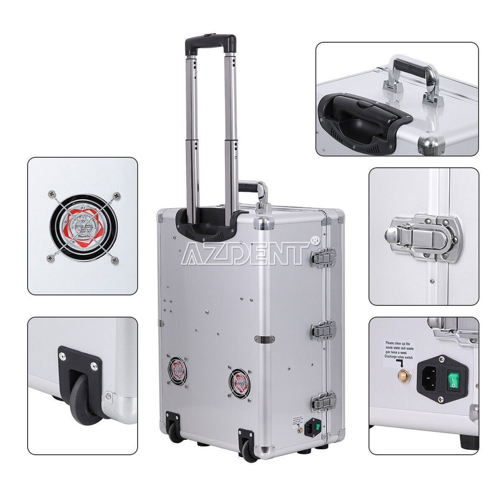 Portable Dental Delivery Unit Air Compressor Rolling Case /Folding Chair/Stool