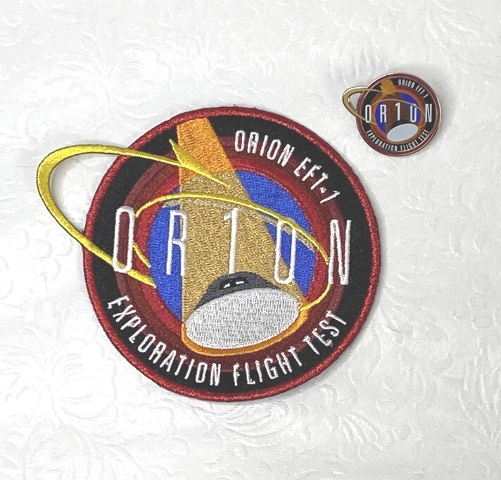 Orion EFT-1 Exploration Flight Test Original AB Emblem Patch and Collectors Pin