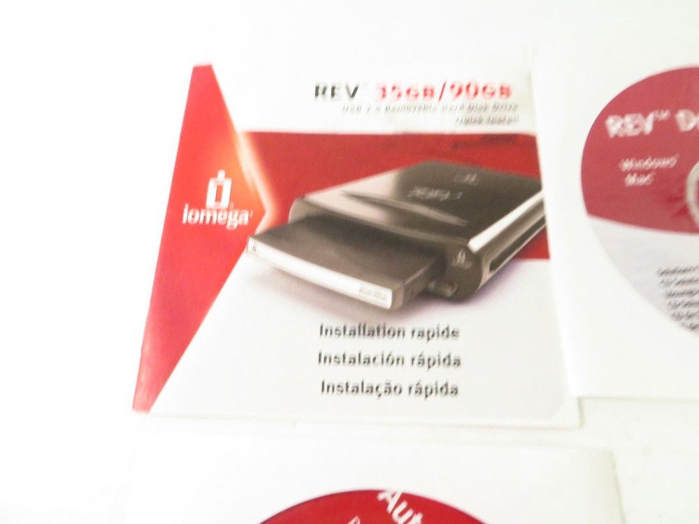Iomega REV USB External USB 2.0 Zip Hard Disk Drive w/ AC Adapter and Software