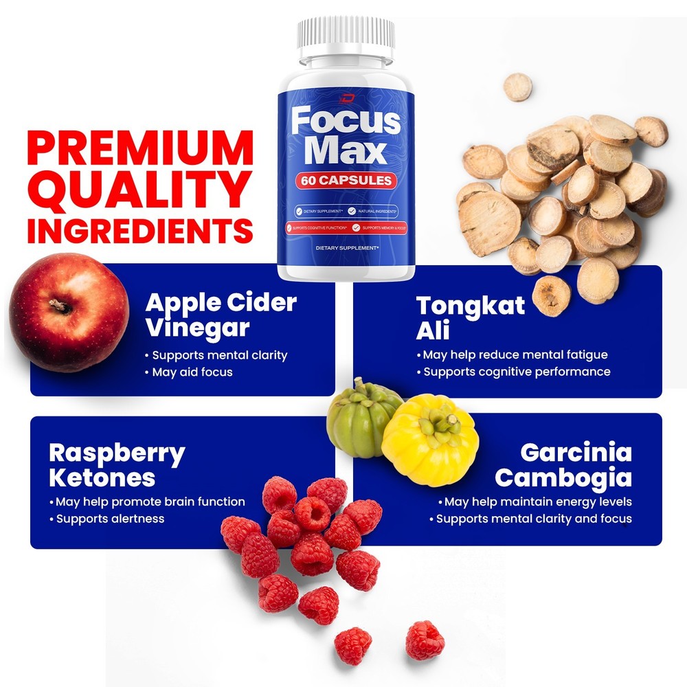 (1 Pack) Focus Max Capsules – FocusMax Natural Blend Memory Focus Support