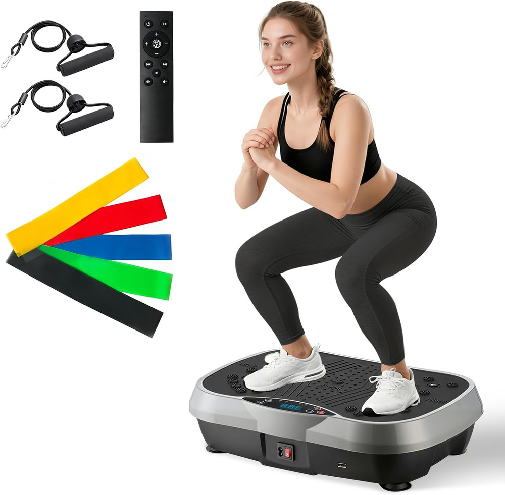 Vibration Plate Exercise Machine, 6 Workout Modes & 120-Level Vibration Platform