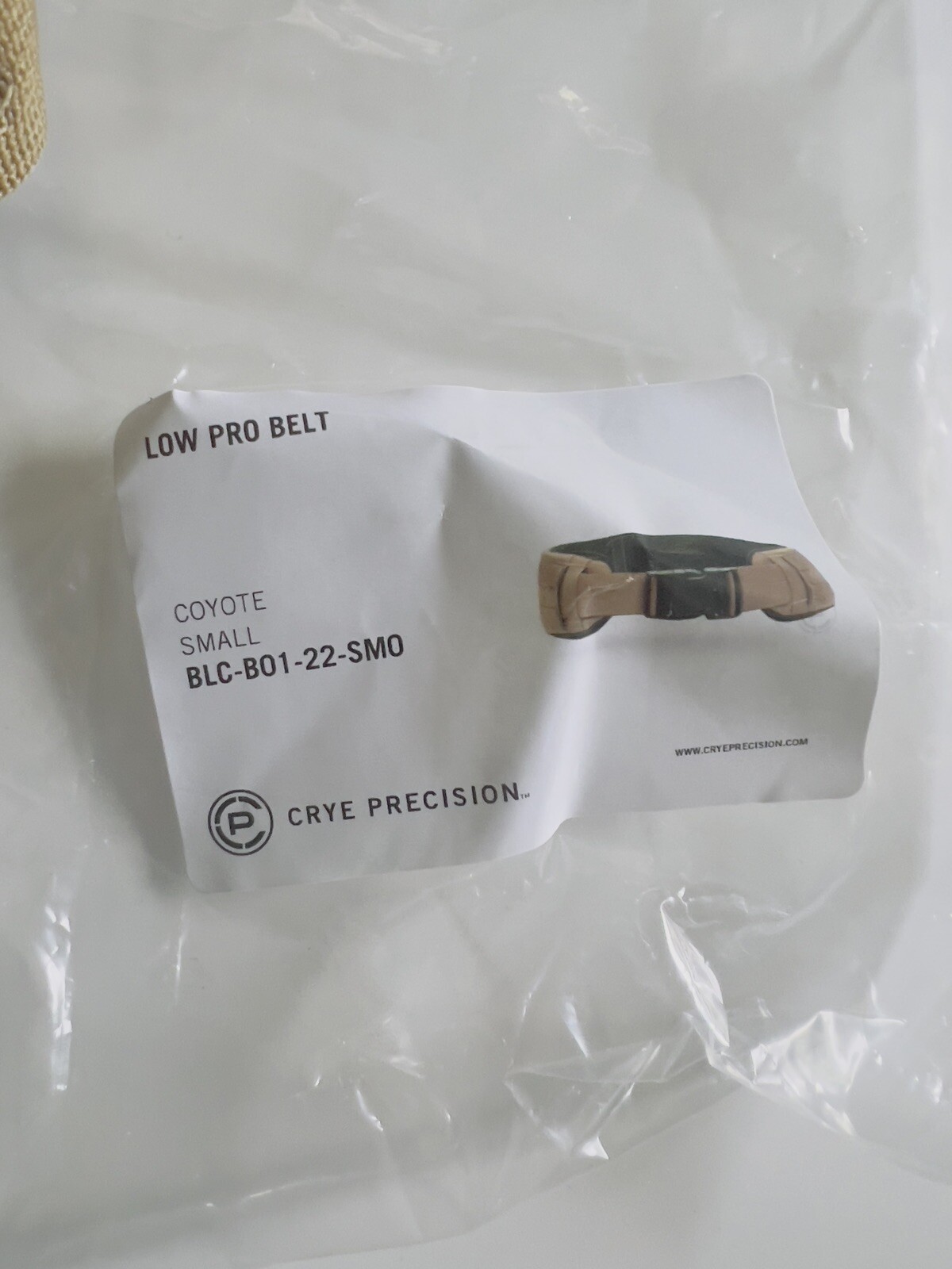 Crye Precision AVS Low Profile Coyote Molle Battle Belt Small BLC-B010-22-SM0