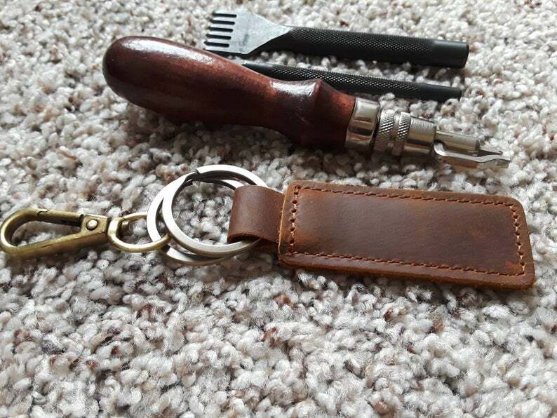 Personalized Keychain, Customized Leather Keychain