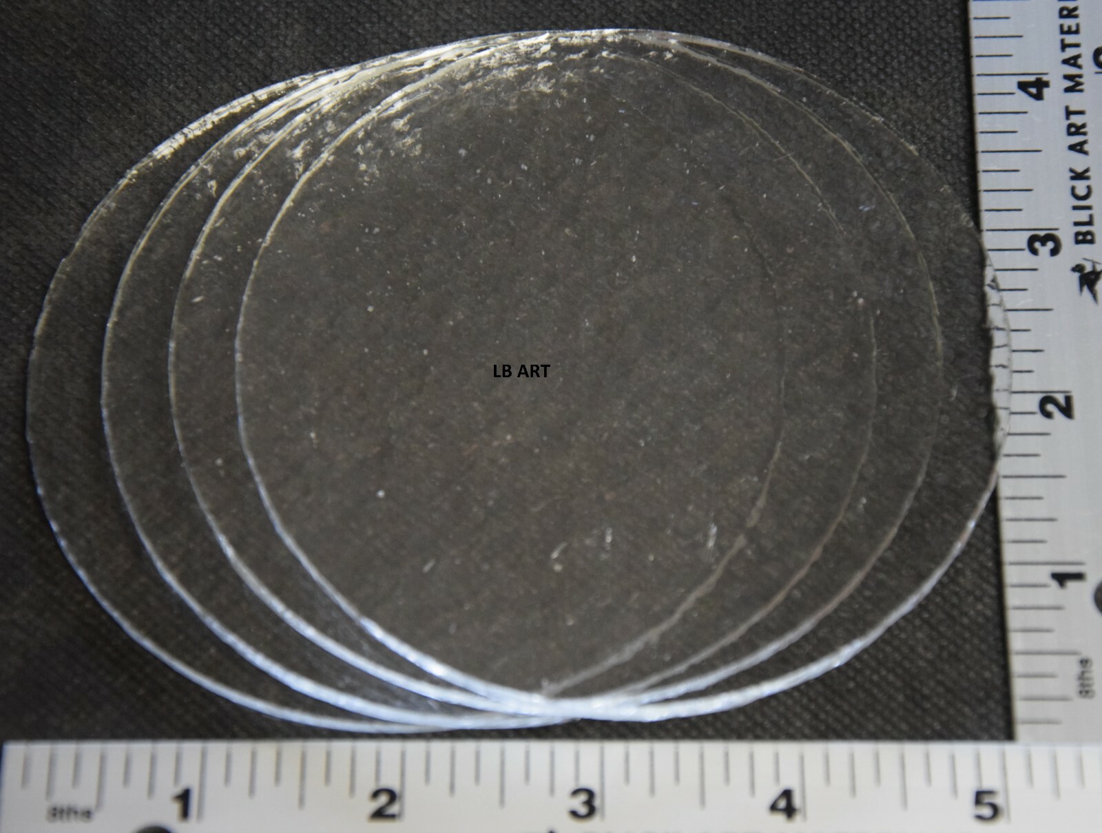 4 - 4" CIRCLES OF CLEAR BULLSEYE 3mm THICK GLASS 90 COE TESTED COMPATIBLE