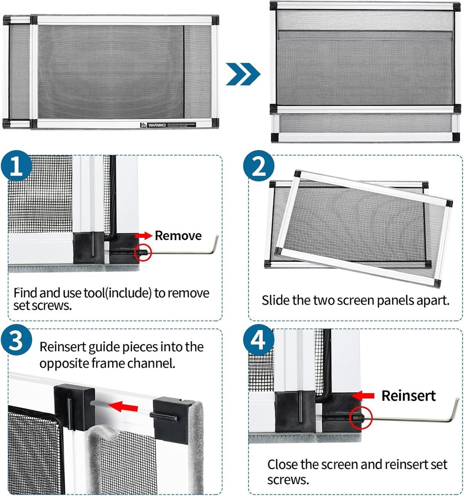 Expandable Window Screen 2 Pack Adjustable Window Screen 15" H x 21" 40" W