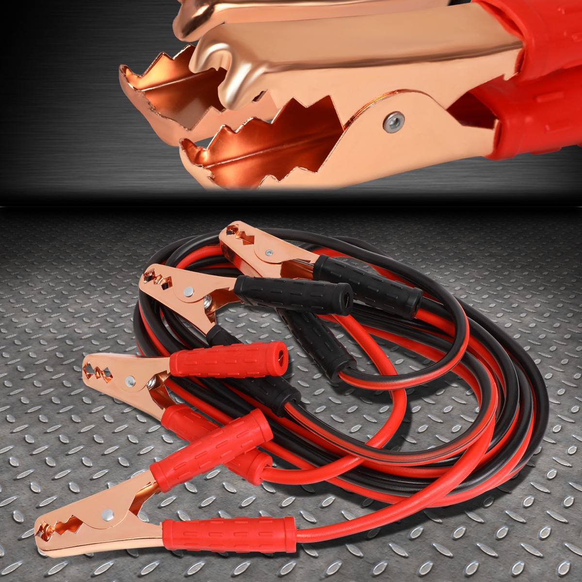 HEAVY DUTY 10 GAUGE 12 FT BATTERY BOOSTER CABLE EMERGENCY POWER JUMPER 200 AMP