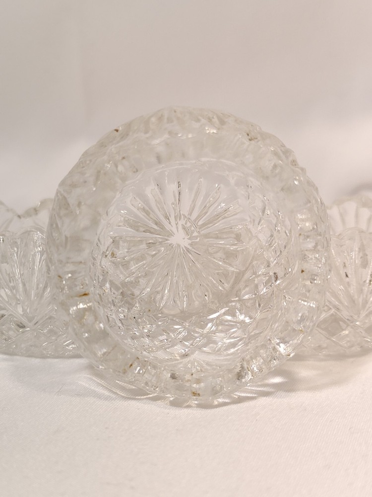 4 EAPG Fan Star & Diamond Cut Open Salt Dips Cellars
