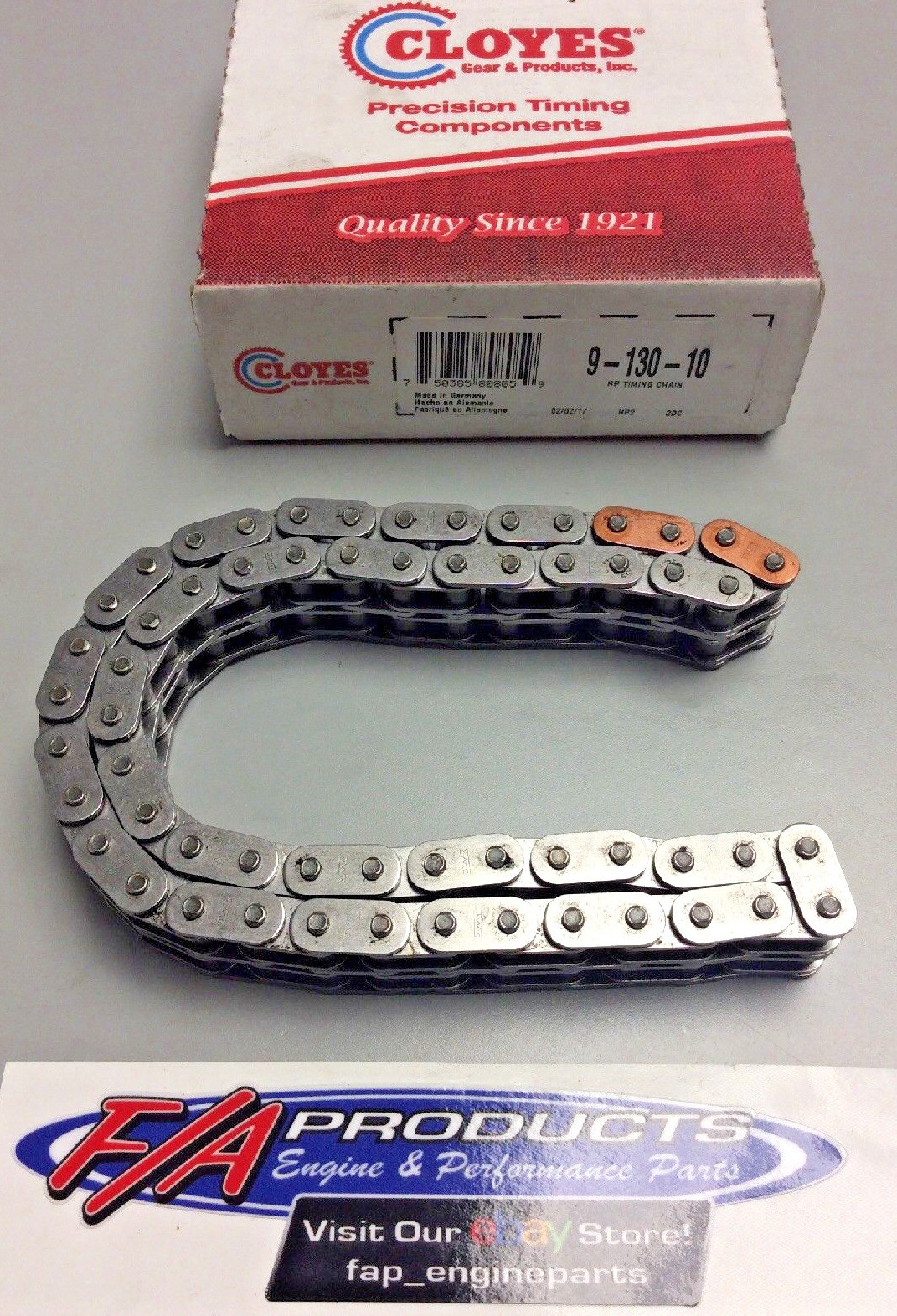 Cloyes 9-130-10 Small Block Ford Chevy .250 True Roller 10 Shorter Timing Chain