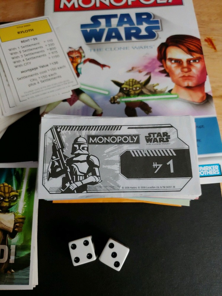 Monopoly Star Wars The Clone Wars Replacement Pcs