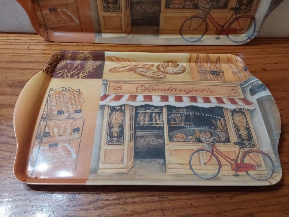 Home Essentials Melamine Serving Trays 2pc Italian Bakery