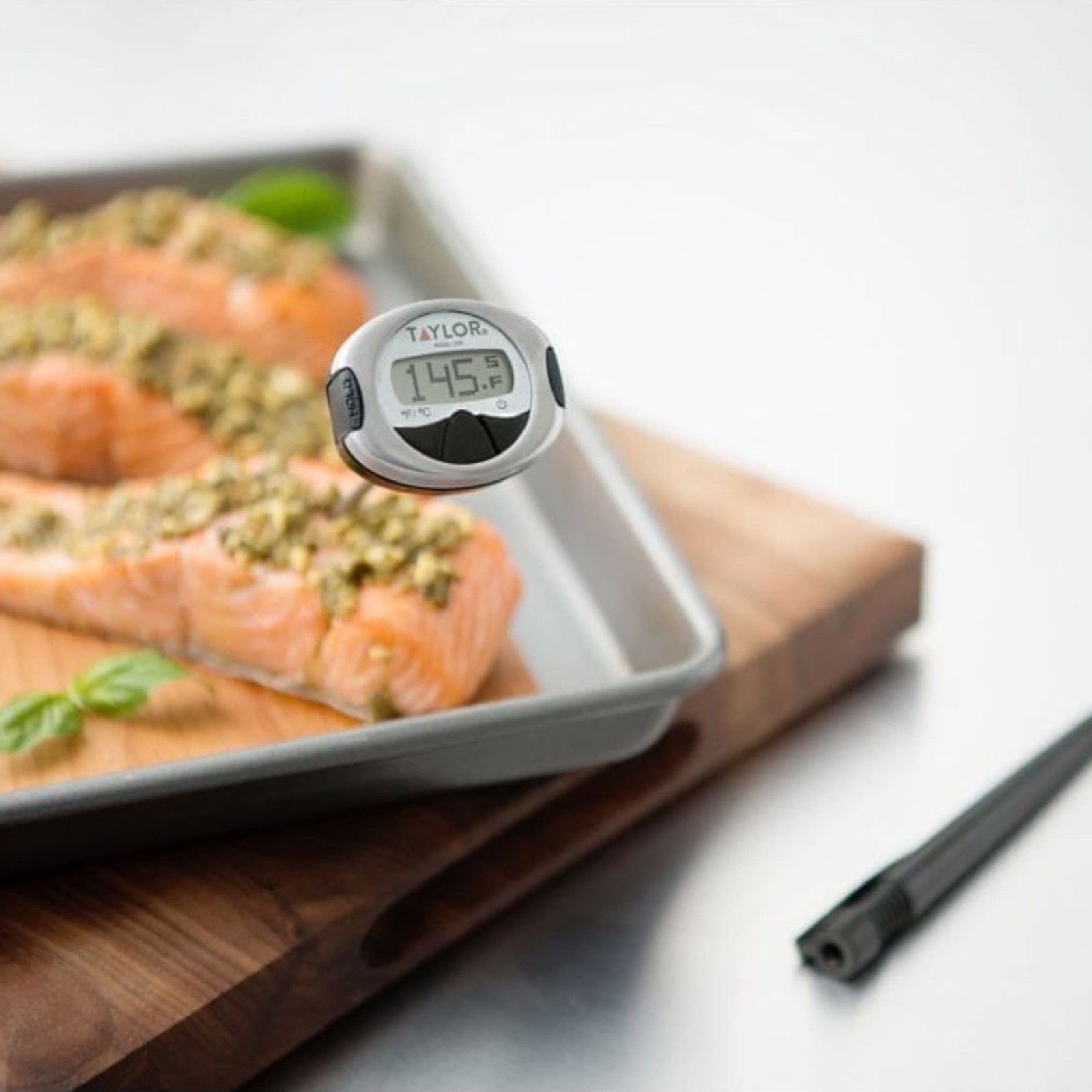 Taylor Pro Instant Read Digital Food Thermometer – Stainless Steel (Steel/Black)