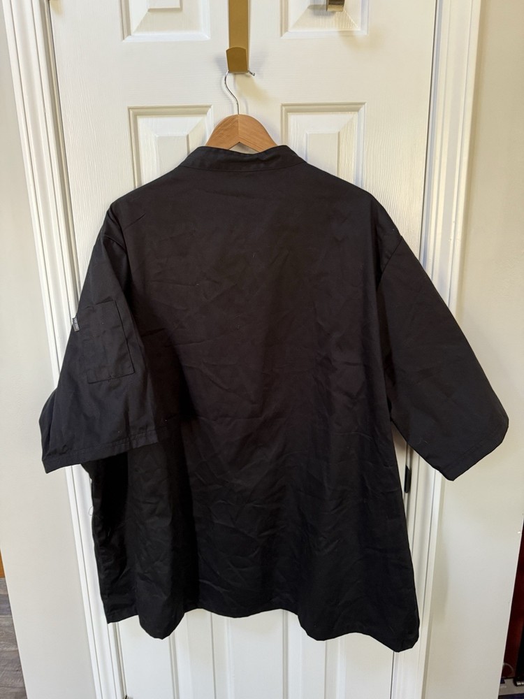 Chef Code Short Sleeve Classic Chef Coat Chef Jacket CC124 Black 5XL