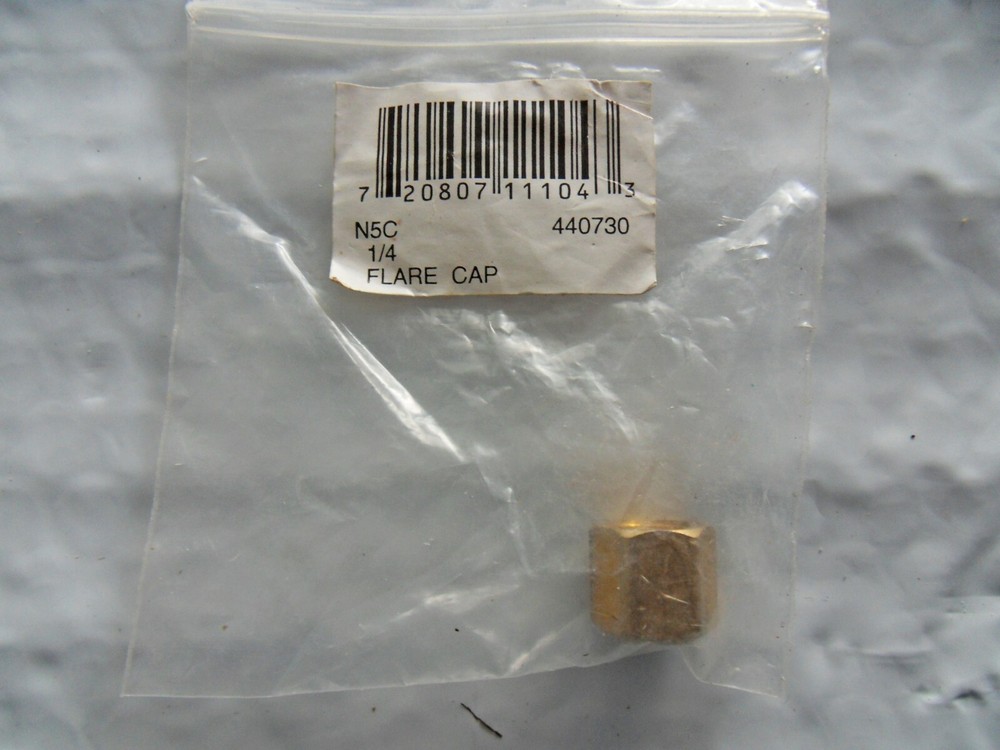 New  1/4"  Brass Flare Cap 440730