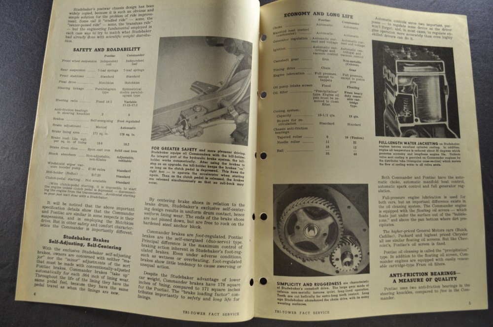 1949 Studebaker Sales Training Bulletin Commander vs Pontiac Nice Original 49