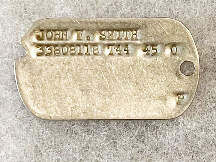 WWII Single John Smith T-44 Dog Tag