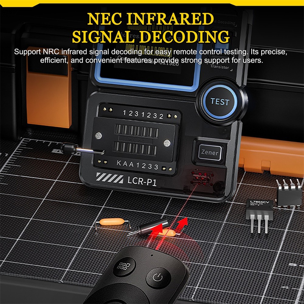 LCR-P1 Transistor Meter Capacitor Tester ESR Diode Triode NPN Infrared Decoding