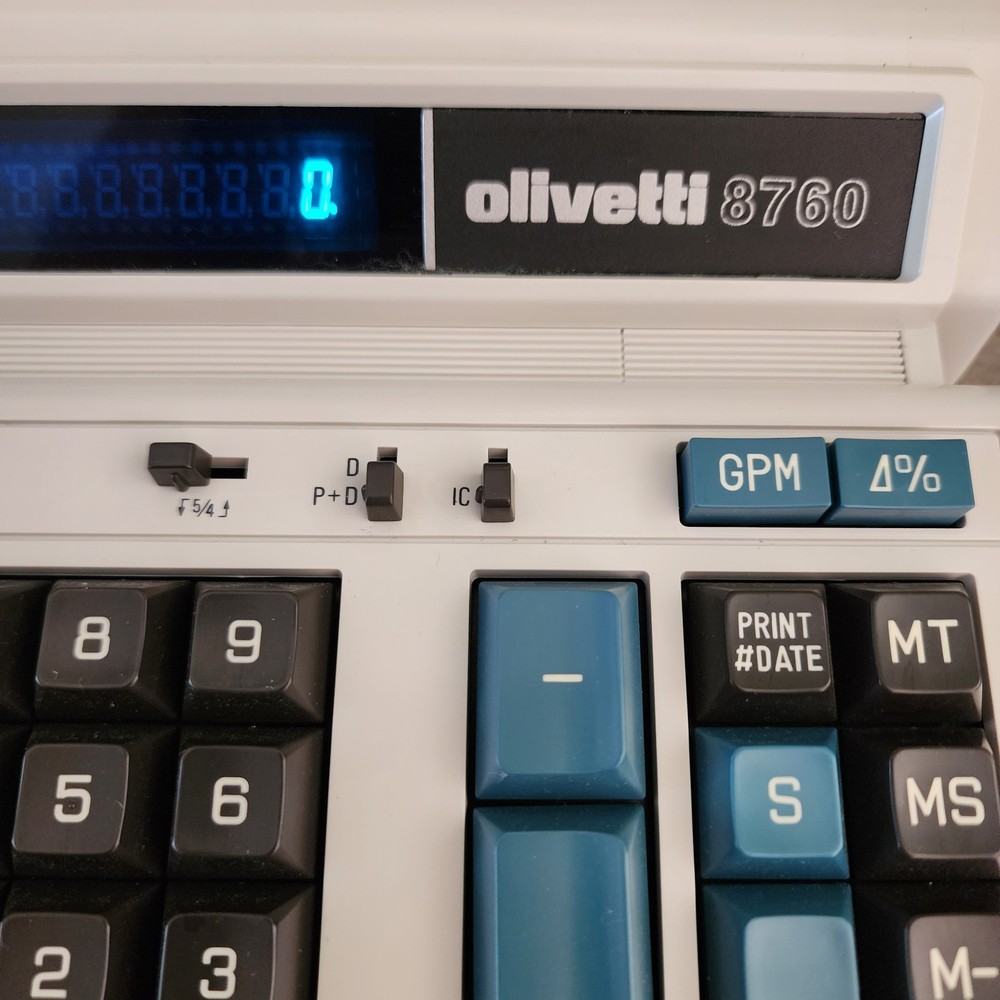 ​Vintage Olivetti 8760 Printing Calculator Tested Working Desktop Adding Machine