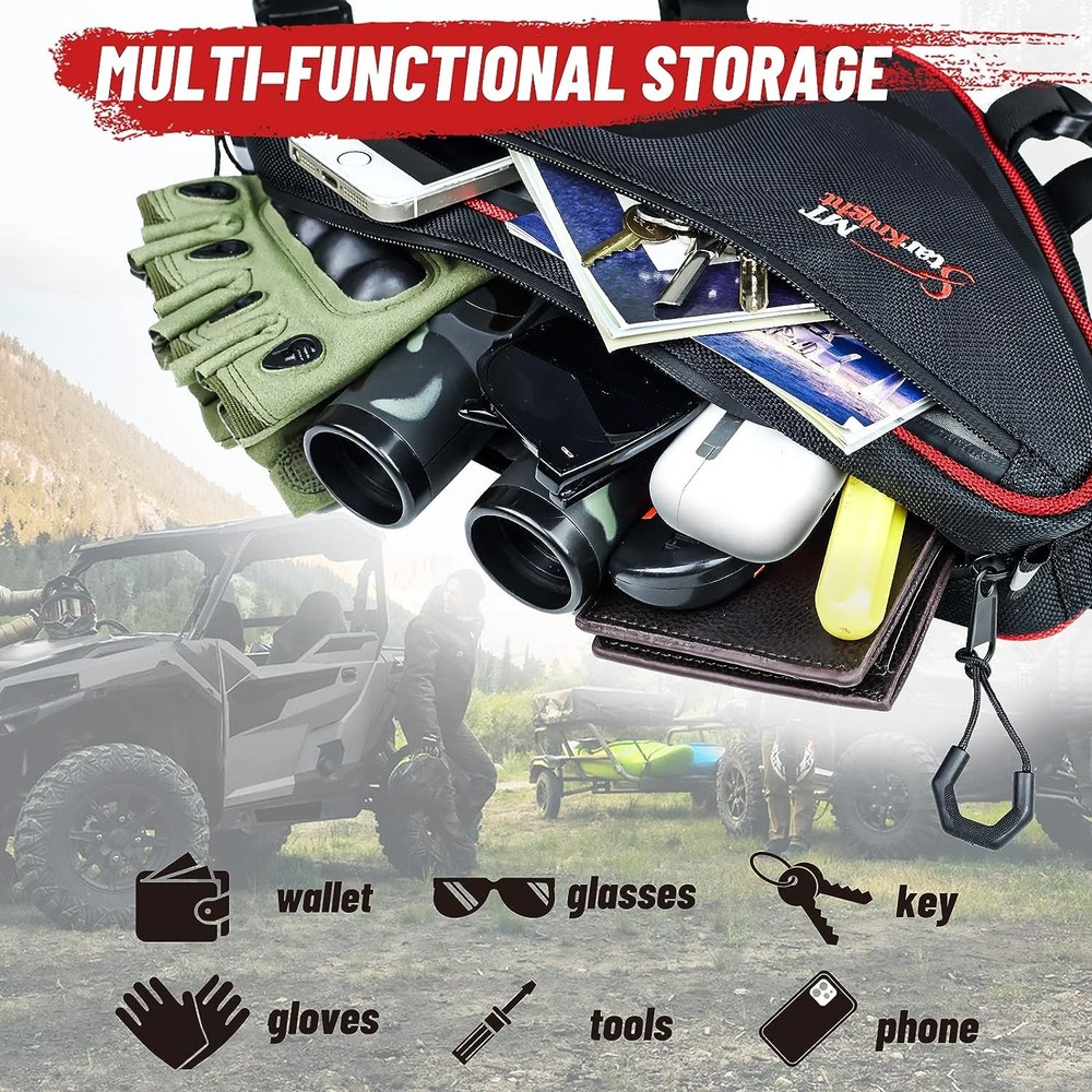 2x Universal Triangle Storage Bag Overhead Corner Bag for 1.75"-2" Most UTV