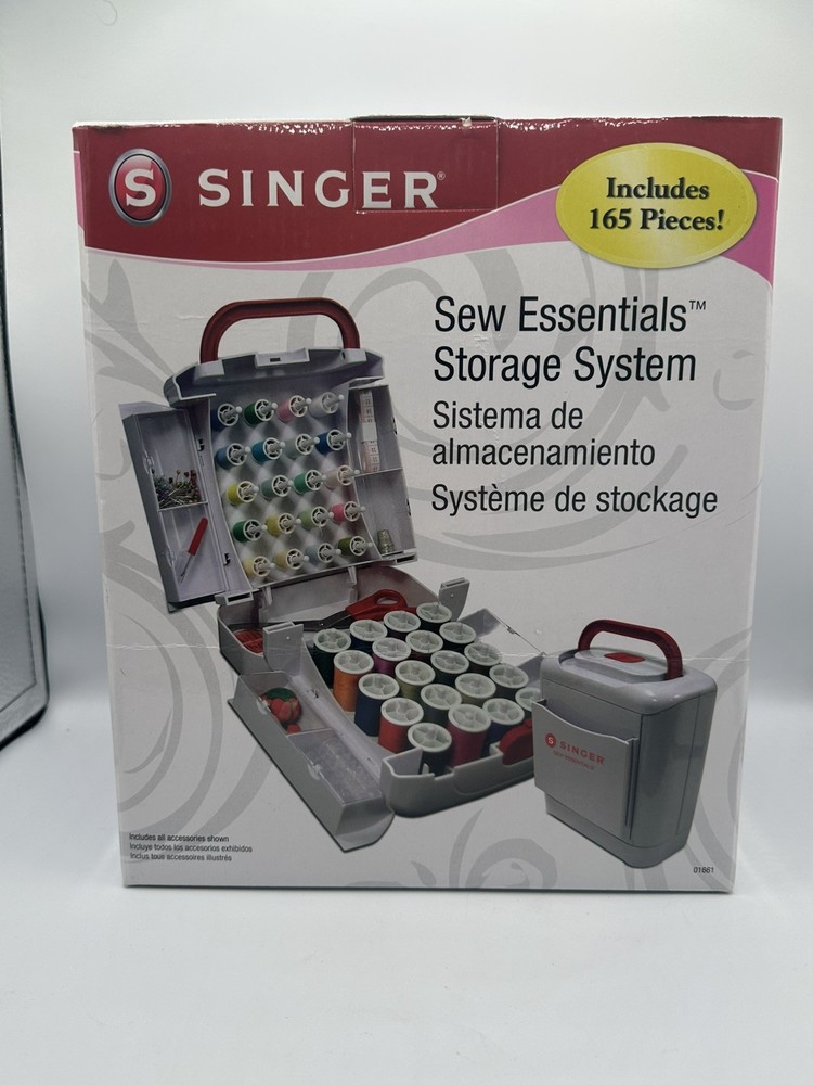 Singer Sew Essentials Storage System 165 Pc Sewing Kit Organizer Case Thread Box
