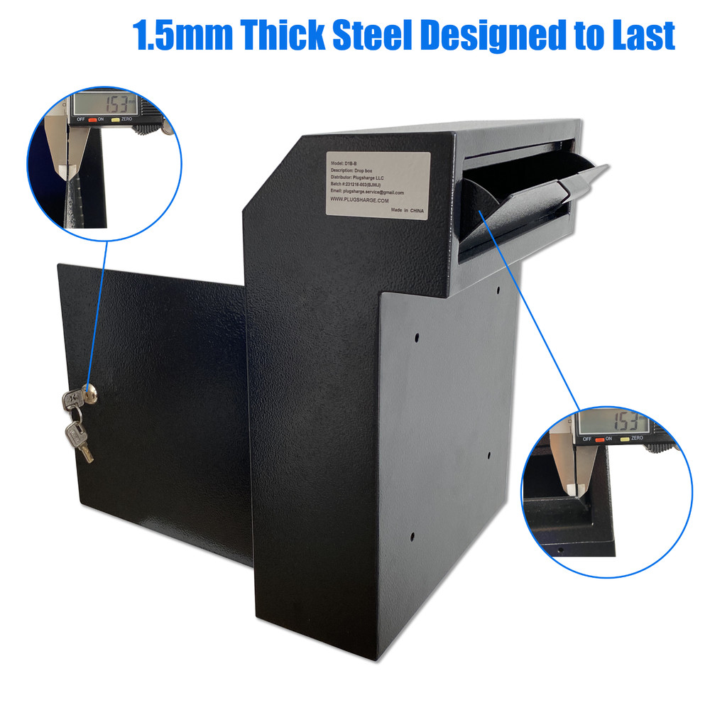 OPEN BOX Through the Door Locking Mail Drop Box, Theft Proof Payment Mailbox