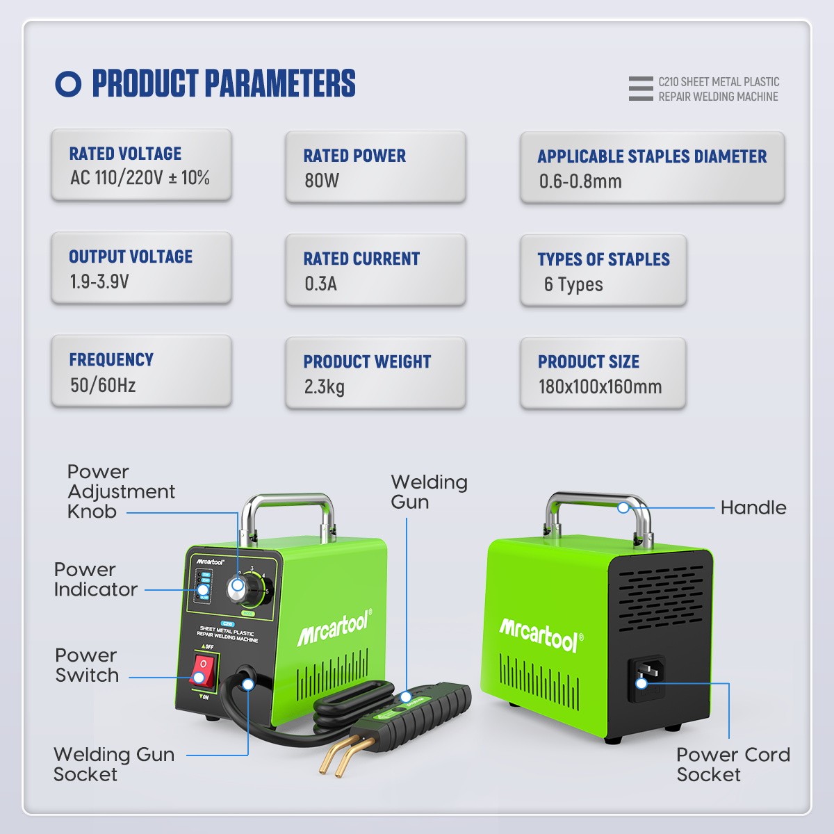 80W Hot Stapler Plastic Welder Kit Car Bumper Repair Welding Machine 600 Staples