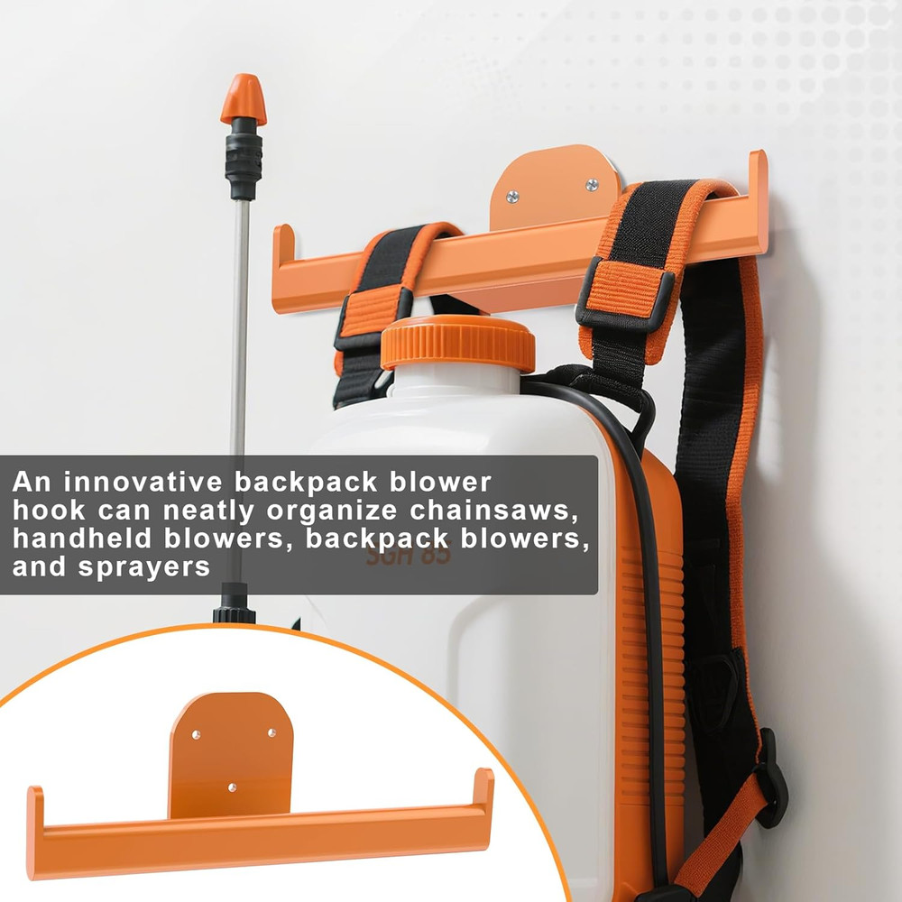 Backpack Leaf Blower and Sprayer Wall Mounts, Garage Storage 2-Pack