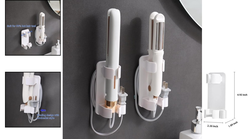 Versatile Hair Tool Organizer - Wall-Mounted Solution for Curling Irons & More
