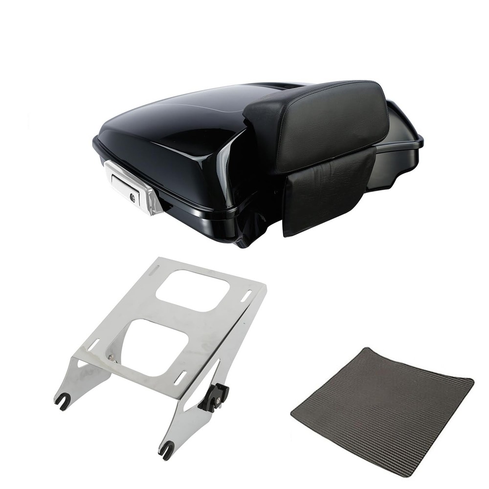 5.5'' Trunk with 2-UP Mounting Rack Backrest for Touring 2014-Later